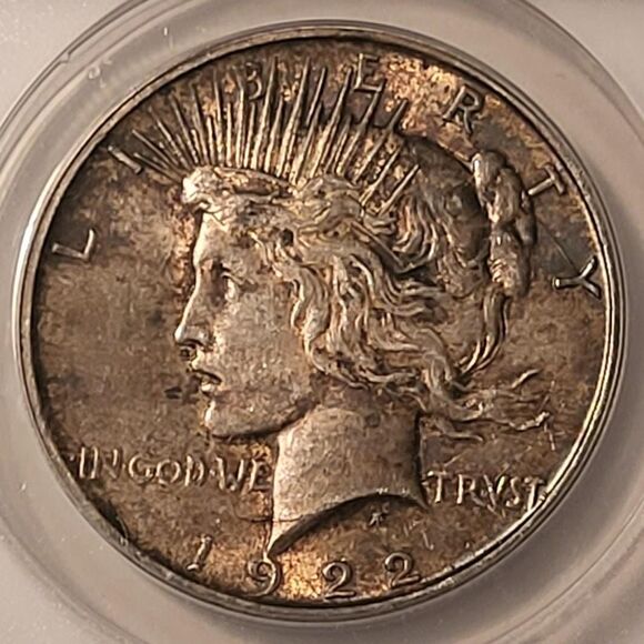 1922 D Peace Silver Dollar VAM-2D3 AU55 ANACS Toned - Picture 3 of 4